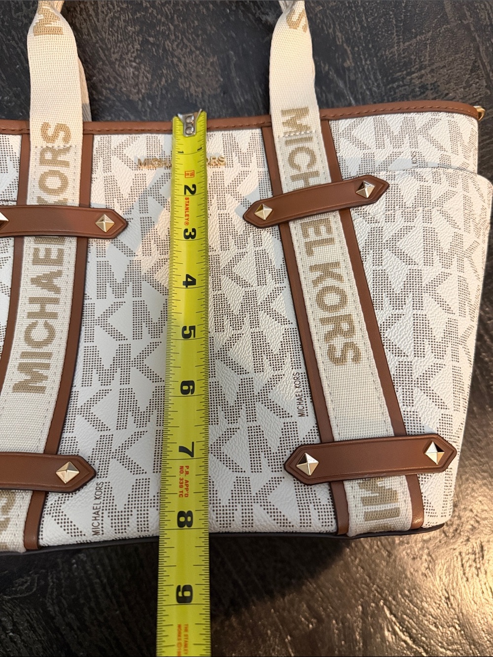 Michael Kors Cream and Brown Signature Canvas Tote - Picture 2 of 13